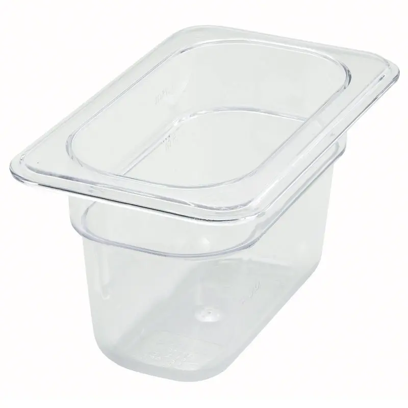 1/9-Size Clear Polycarbonate Food Pan – 4-Inch Depth