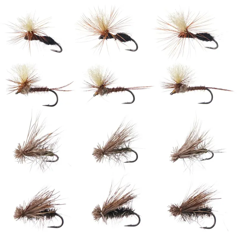12-Piece Barbed Dry Fly Assortment – Trout-Specific Patterns