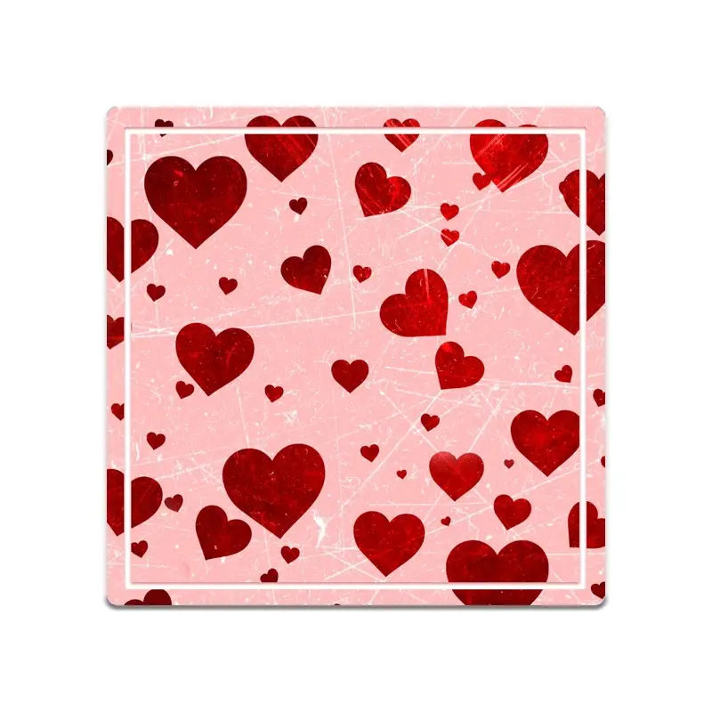 3.5-Inch Square Foam Hearts Coasters