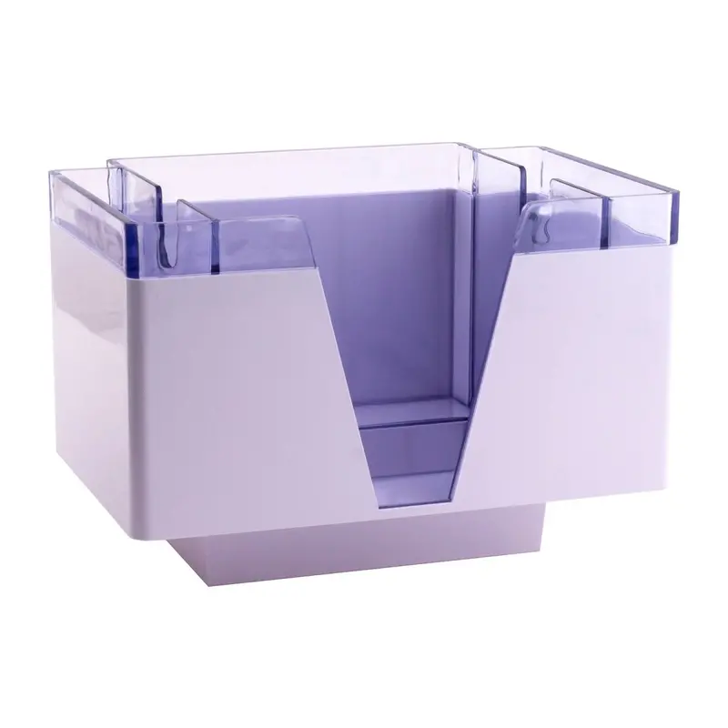3-Compartment Napkin Holder – White & Clear Acrylic Bar Accessory