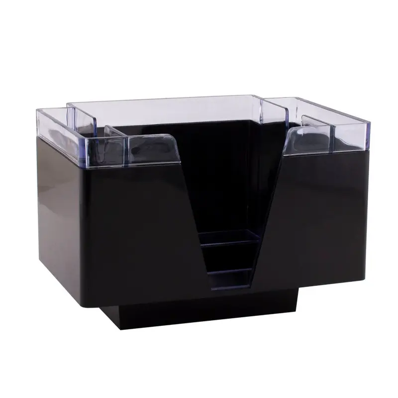 3-Tier Napkin Caddy for Bars – Black & Clear Acrylic Organizer
