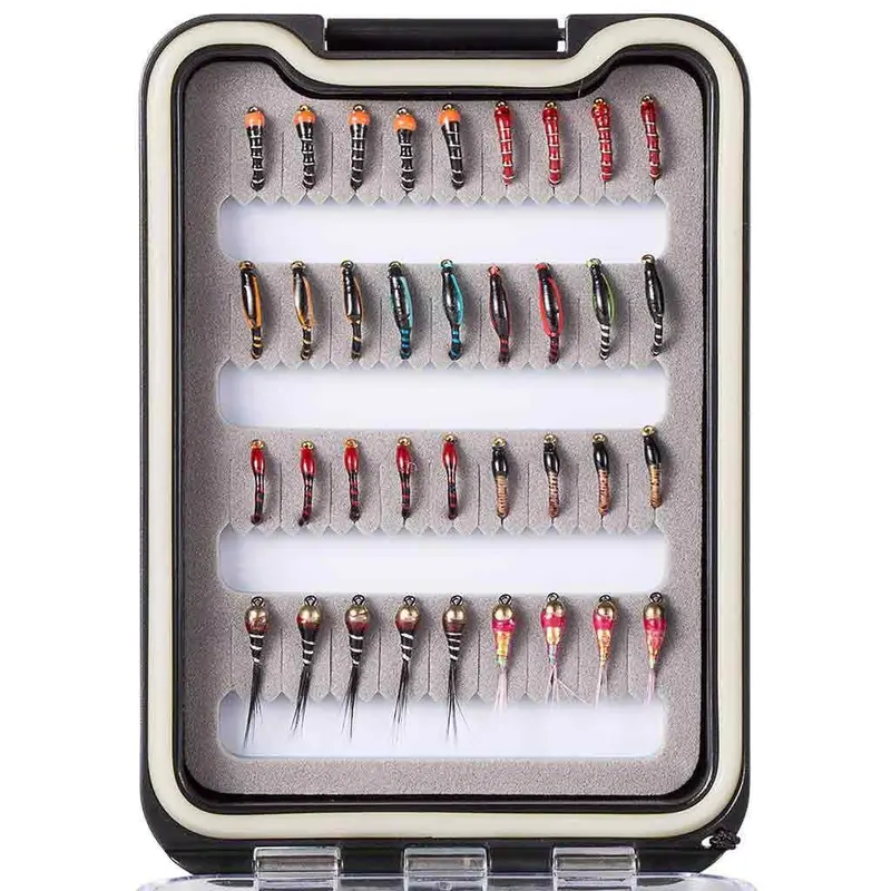 36-Piece Nymph Fly Fishing Kit with Waterproof Storage Box