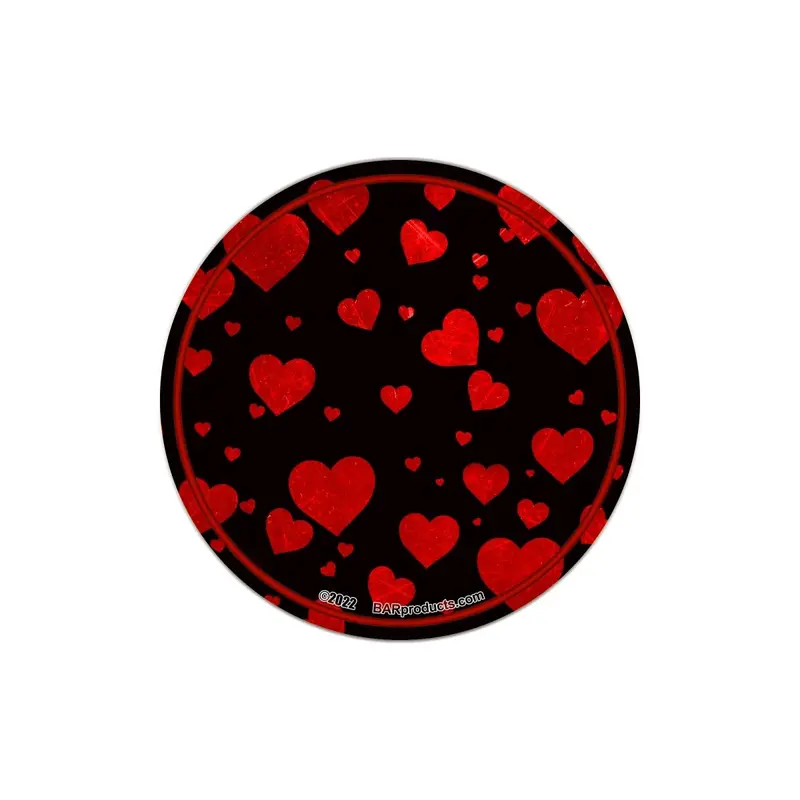 4-Inch Round Foam Hearts Coasters with Kolorcoat™ Finish
