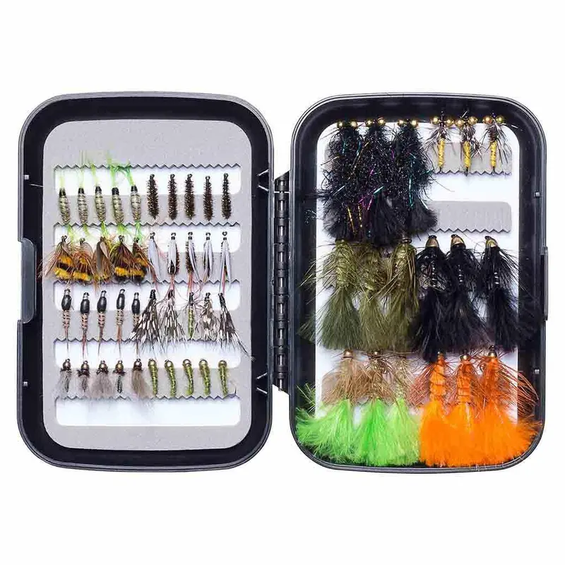 58-Piece Fly Assortment for Trout, Steelhead, and Salmon Fishing