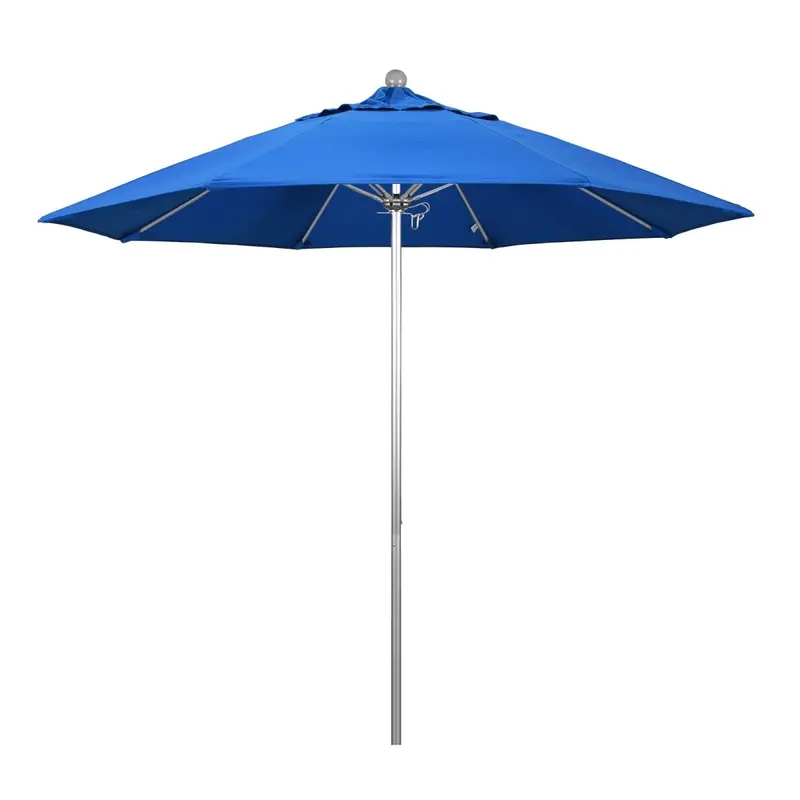9-Foot California SUNBRELLA Umbrella with Silver Anodized Aluminum Pole & Push-Lift Function