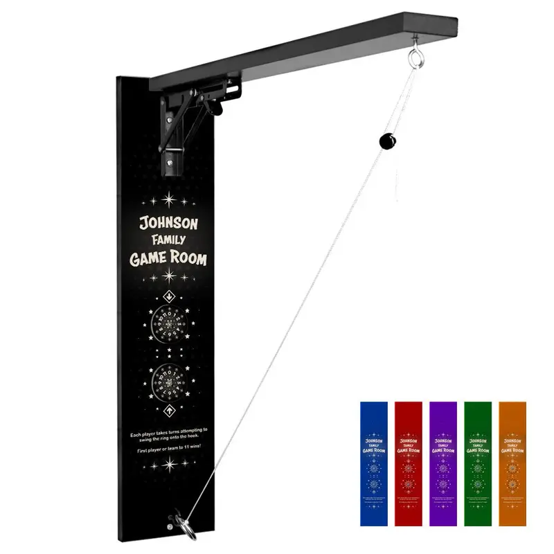 Adjustable Wall-Mounted Folding Ring Toss Game for Home Recreation