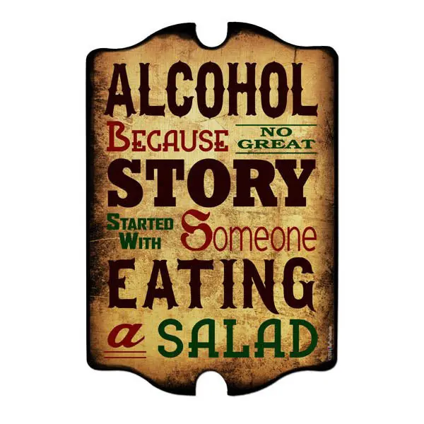 ‘ALCOHOL’ Bold Typography Bar Sign – Modern Wood Plaque