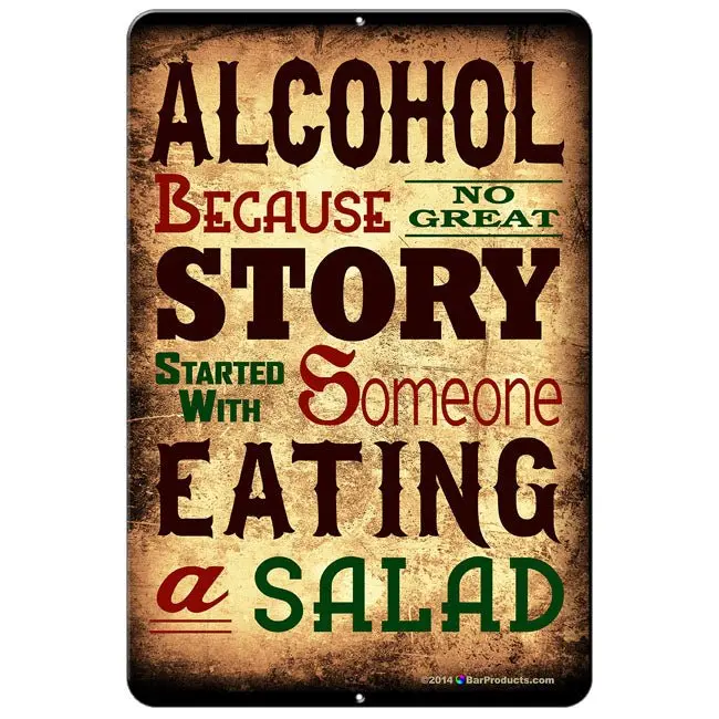 ALCOHOL Metal Bar Sign – Kolorcoat™ Bold Typography Design