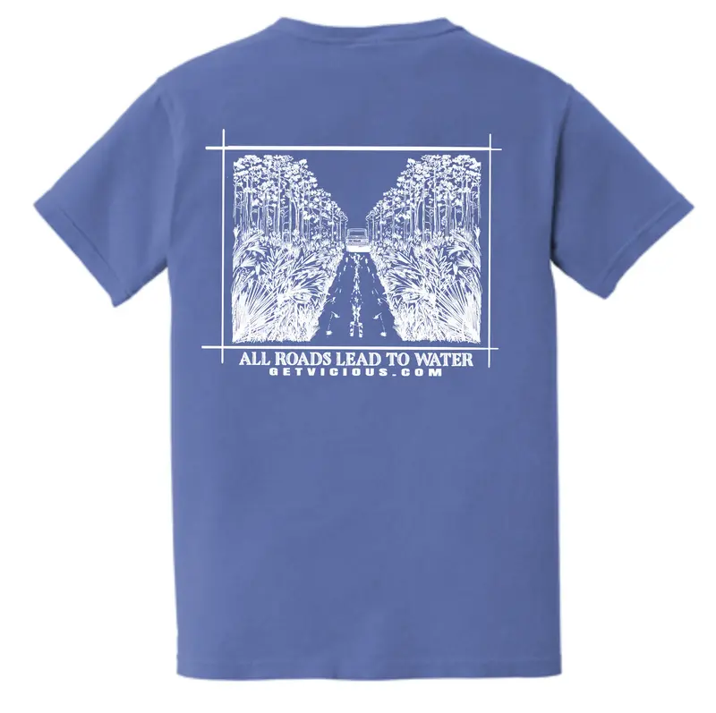 All Roads Lead to Water Fishing-Themed T-Shirt