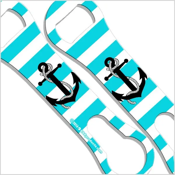 Anchor and Nautical Stripes V-Rod® Bottle Opener