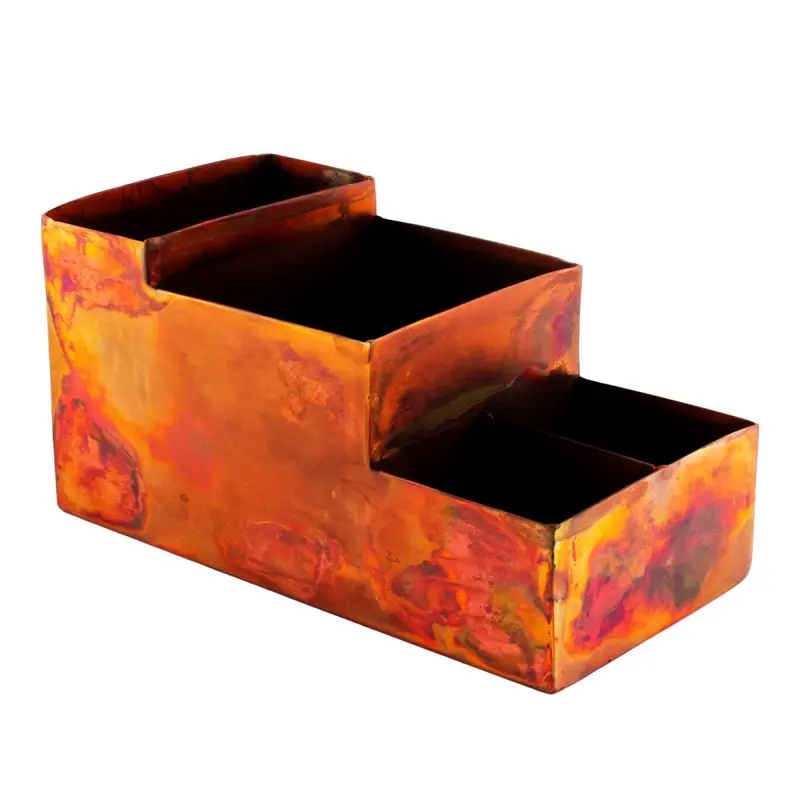 Antique Copper 4-Section Bar Caddy – Compact Organizer