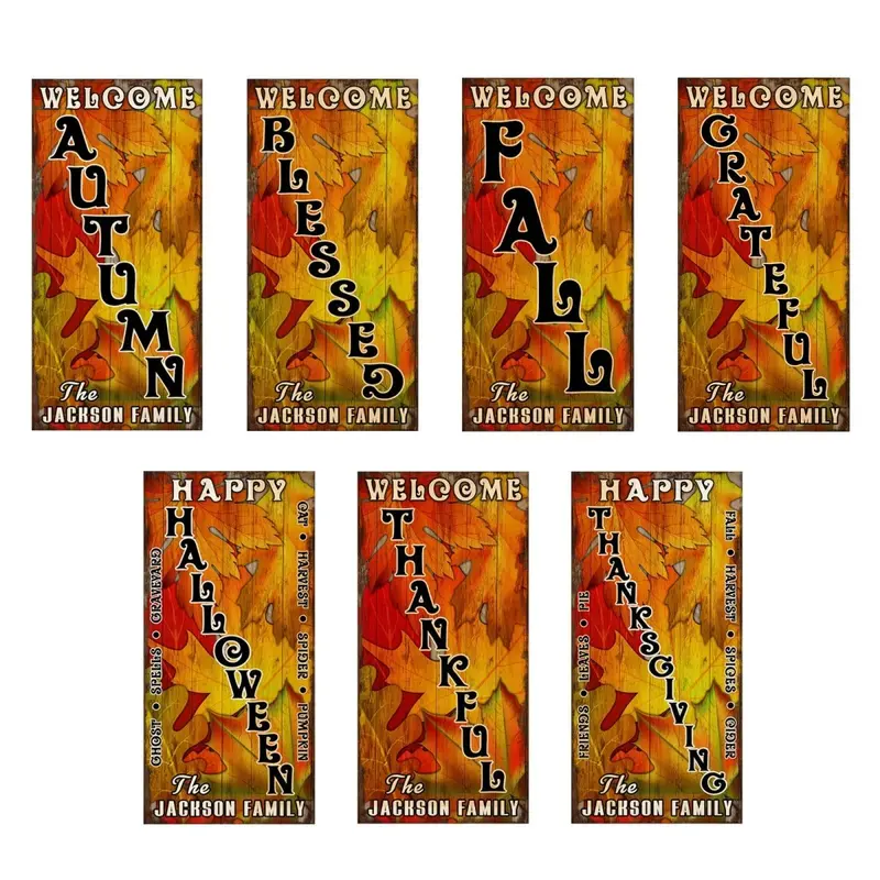 Autumn Leaves Vintage Wooden Bar Sign – 11.75″ × 23.75″, Multiple Layouts