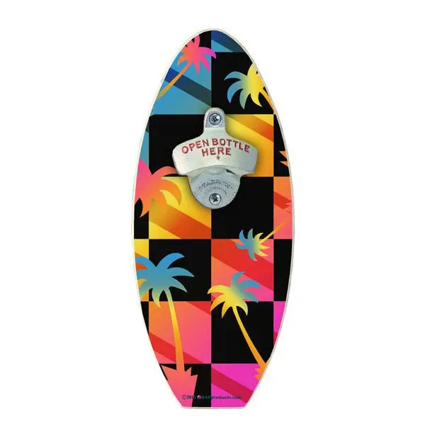 Awesome Palms Wooden Bottle Opener – Surfboard-Style Wall Mounted Unit