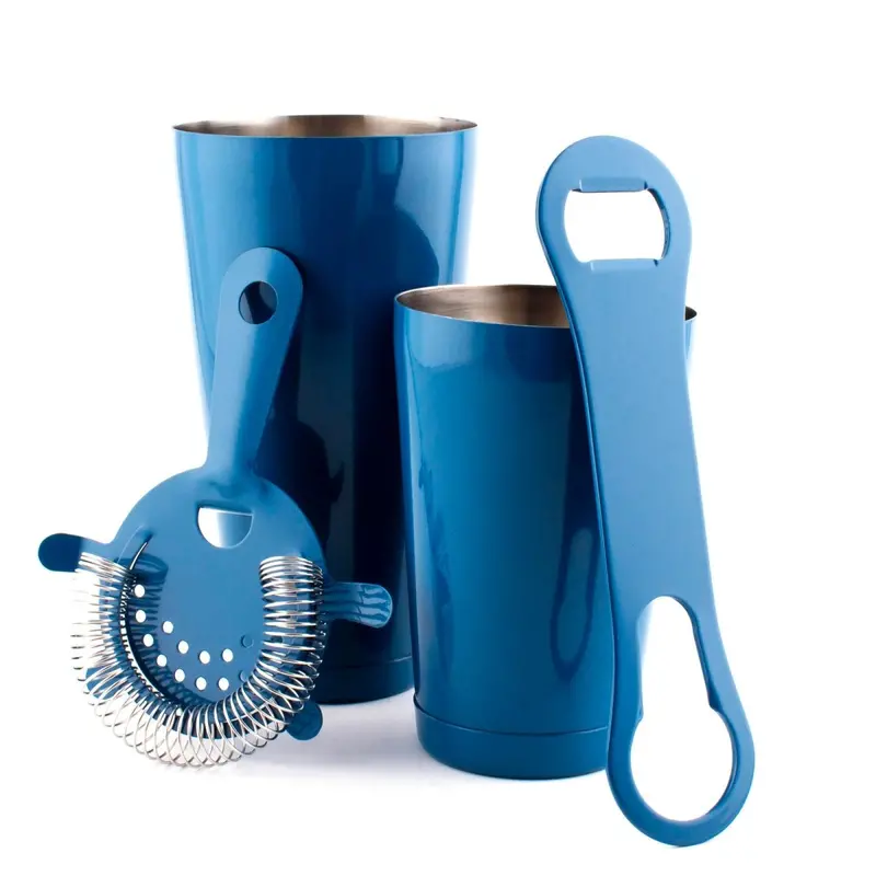 Azure Blue 4-Piece Bar Tool Set Featuring V-ROD® Design