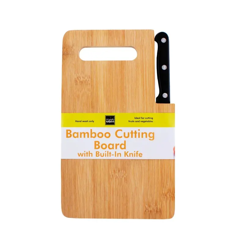 Bamboo Cutting Board with Integrated Knife Slot – Space-Saving Prep Surface