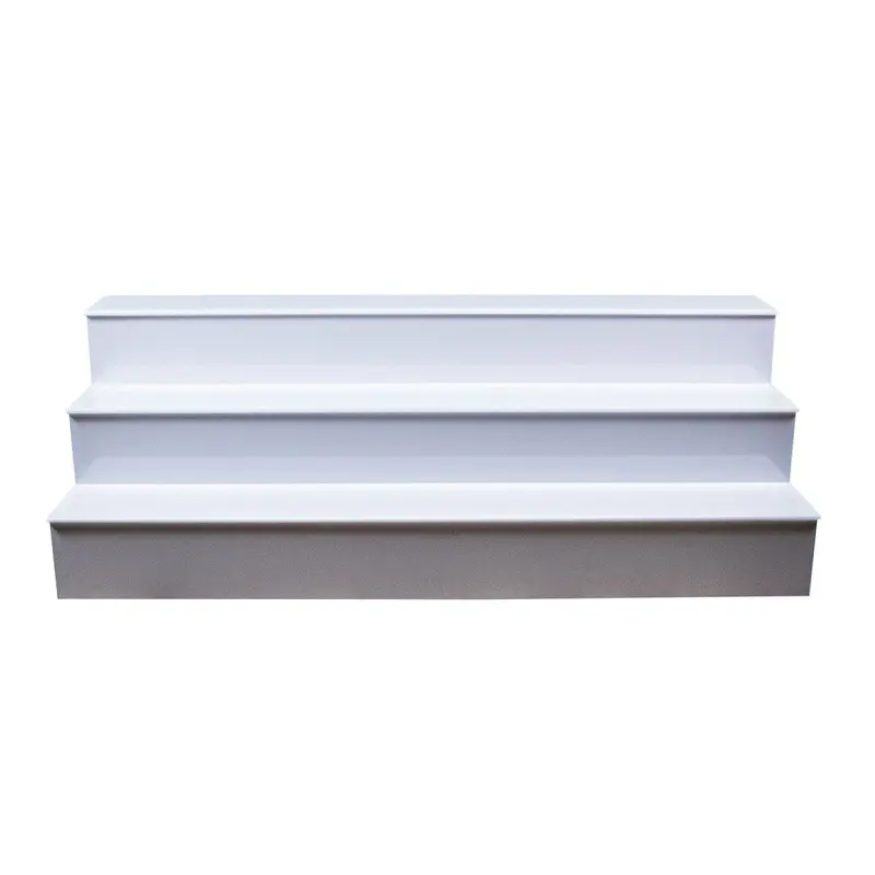 BarConic® 3-Tier Step-Style LED Liquor Shelf – White Frame with RGB Lighting