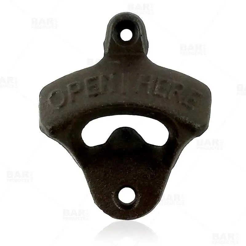 BarConic® Cast Iron Wall-Mounted Opener – Classic ‘Open Here’ Silhouette