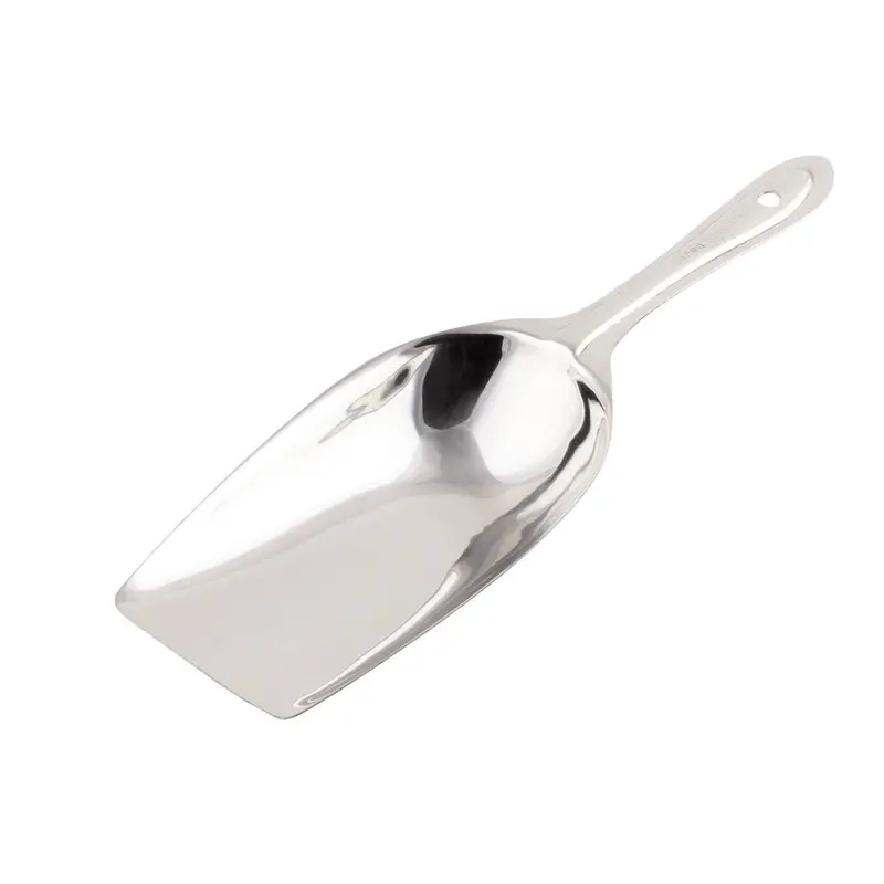 BarConic Flat-Bottom Ice Scoop – Stainless Steel, Multiple Sizes Available