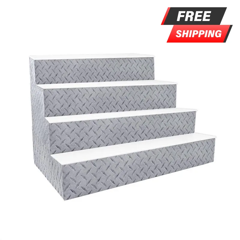 BarConic® Four-Tier LED Bottle Shelf – Diamond Plate Pattern