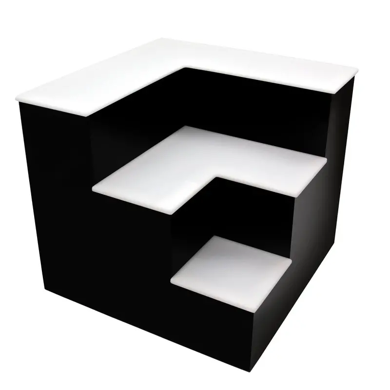 BarConic® LED Corner Liquor Display Shelf – 3-Tier Black Model
