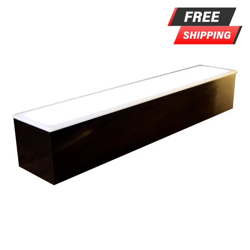 BarConic® LED-Lit Single-Tier Liquor Shelf – Black with Multi-Color Lights