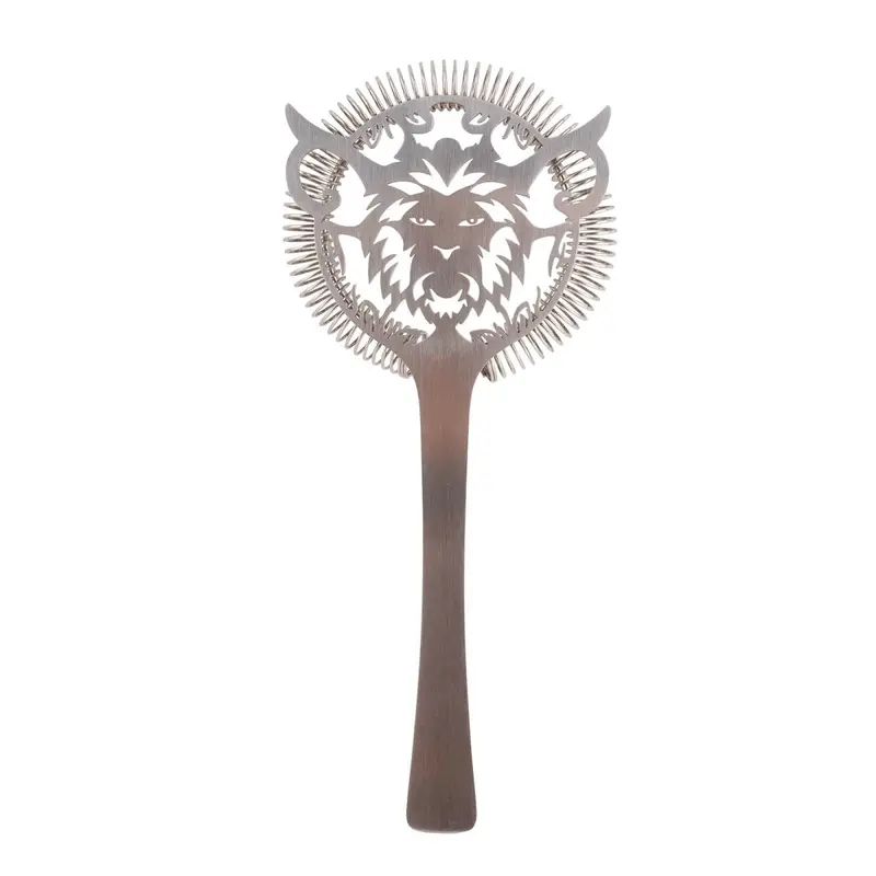 BarConic Lion-Theme Stainless Steel Hawthorne Strainer