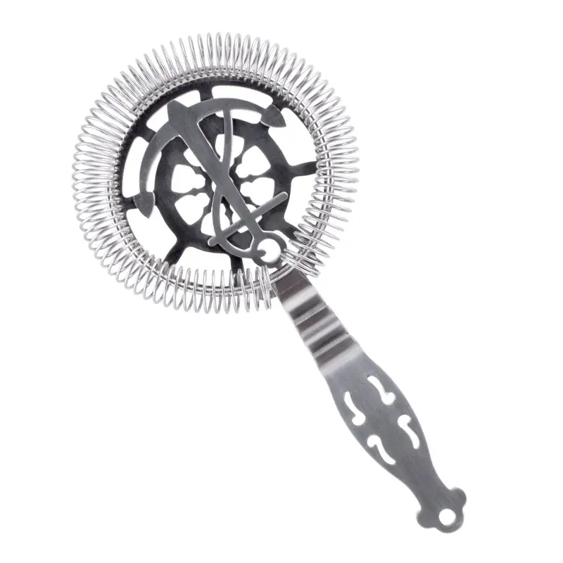 BarConic Nautical-Themed Stainless Steel Cocktail Strainer – Prong-Free