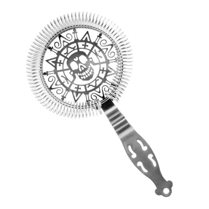 BarConic Skull-Shaped Stainless Steel Cocktail Strainer – Prongless Filter