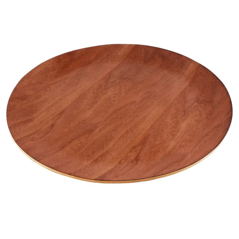 BarConic® Solid Walnut Round Serving Tray – 13″ Diameter