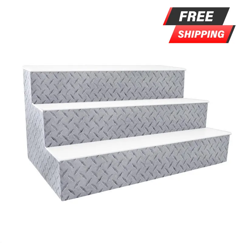 BarConic® Three-Tier LED Bottle Shelf – Diamond Plate Finish