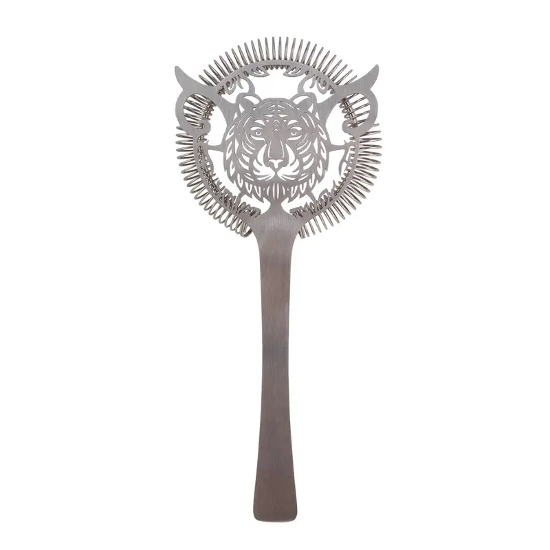 BarConic Tiger-Embossed Stainless Steel Hawthorne Strainer