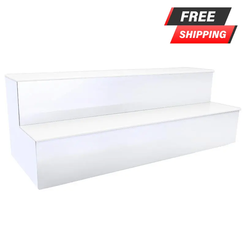 BarConic® Two-Tier LED Bottle Display Shelf – Polished Mirrored Metal