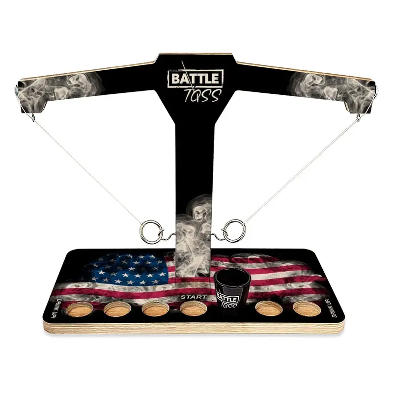 Battle Toss Dual-Player Ring Toss Set – Patriotic Smoke Finish