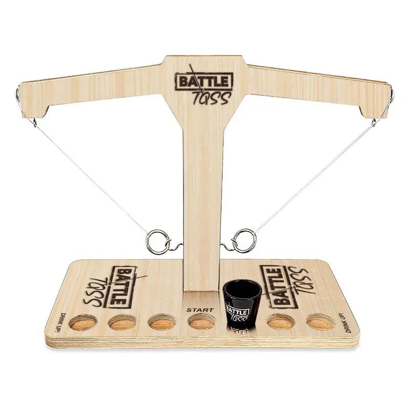 Battle Toss Ring Toss Game – Light Wood Finish (2-Player)
