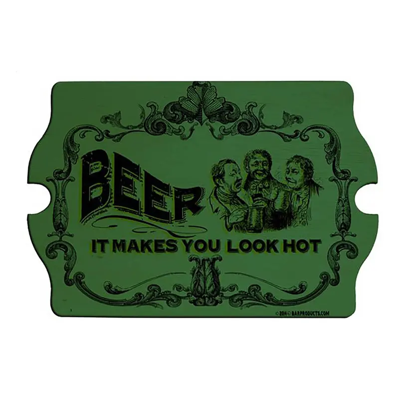 ‘Beer Makes You Look Hot’ Wooden Bar Sign – Humorous Tavern Decor
