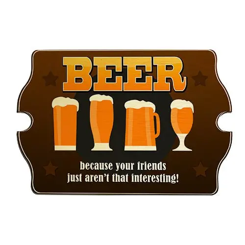 Beer-Themed Tavern-Shape Wooden Bar Sign
