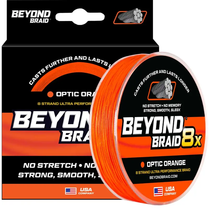 BEYOND BRAID Optic Orange 8-Strand – High-Strength, Low-Visibility Braid