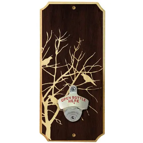 Bird-Themed Wooden Wall Bottle Opener with Kolorcoat™ Finish
