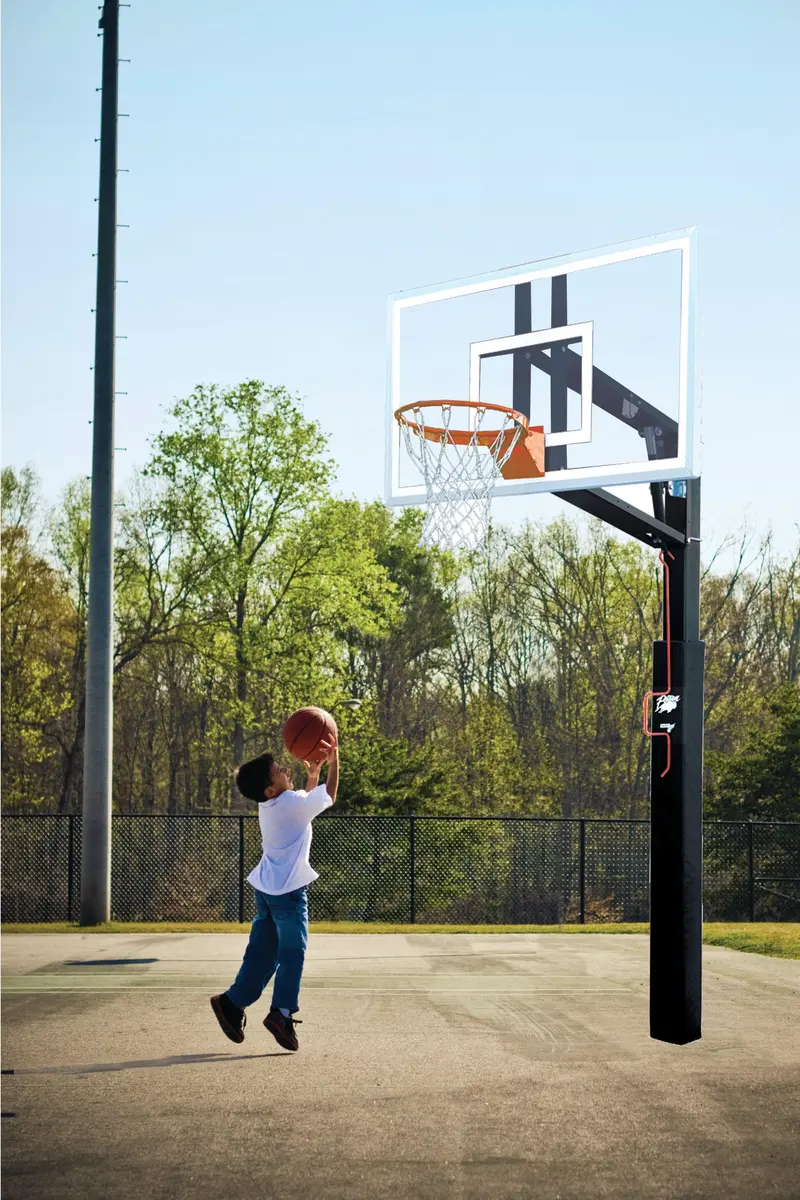 Bison ZipCrank Playground-Grade Adjustable Basketball System