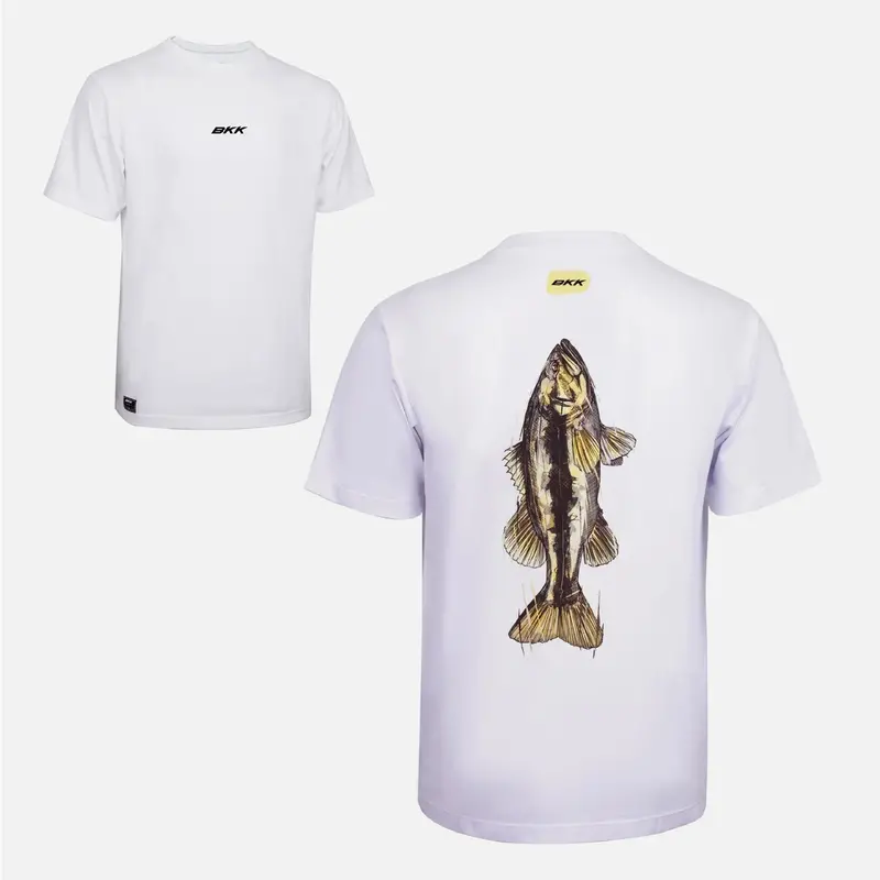 BKK White Bass Angler T-Shirt – Premium Cotton Fit
