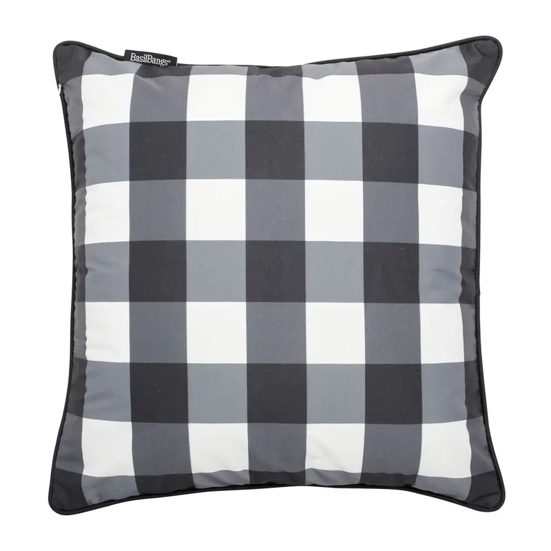 Black Gingham Square Cushion – 50 x 50 cm