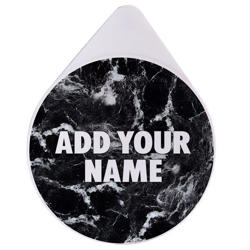 Black Marble Glass Rimmer Lid – Personalized Name Edition