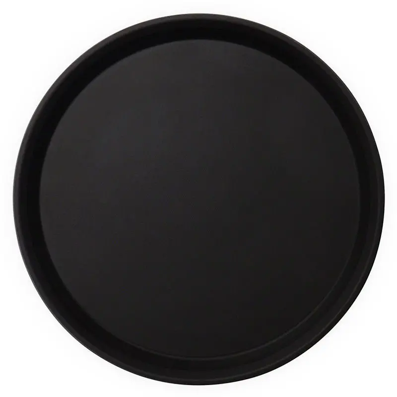 Black Non-Slip Fiberglass Serving Trays in Assorted Shapes and Sizes