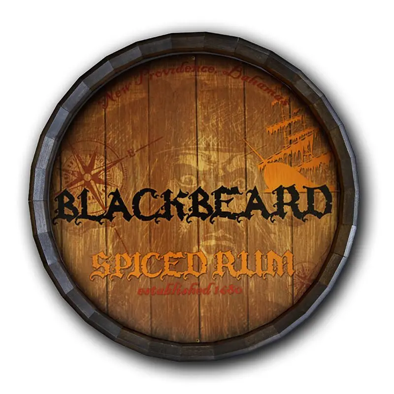 Blackbeard-Inspired Barrel Top Tavern Sign – Nautical Decor