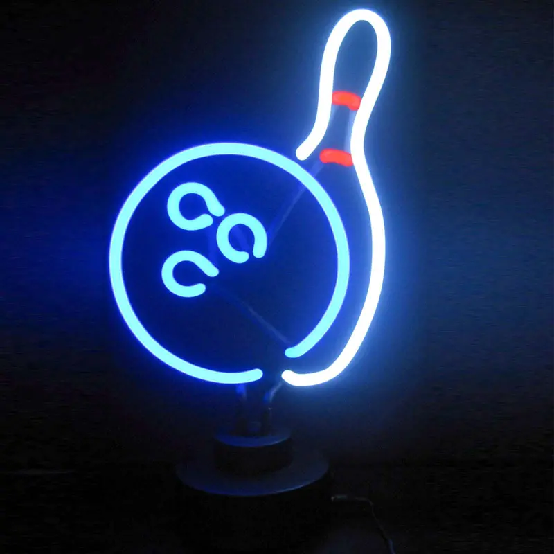 Bowling Pin & Ball Neon Sign – Retro Sports Bar Decor