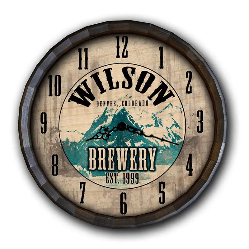 Brewery-Themed Custom Barrel Top Clock
