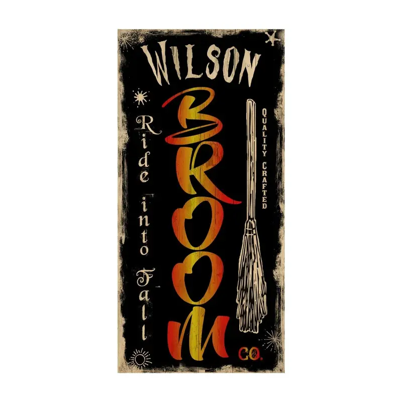 Broom Co. Themed Vintage Wooden Bar Sign – 11.75″ × 23.75″