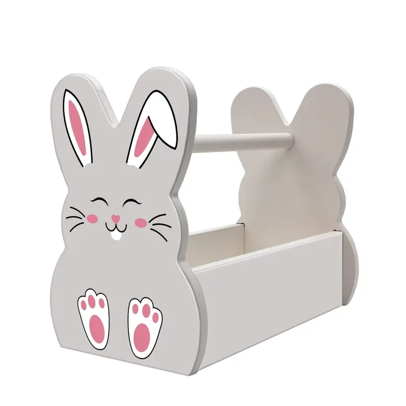 Bunny Face Wooden Basket – Expressive Rabbit-Fronted Easter Container in Your Choice of Hue