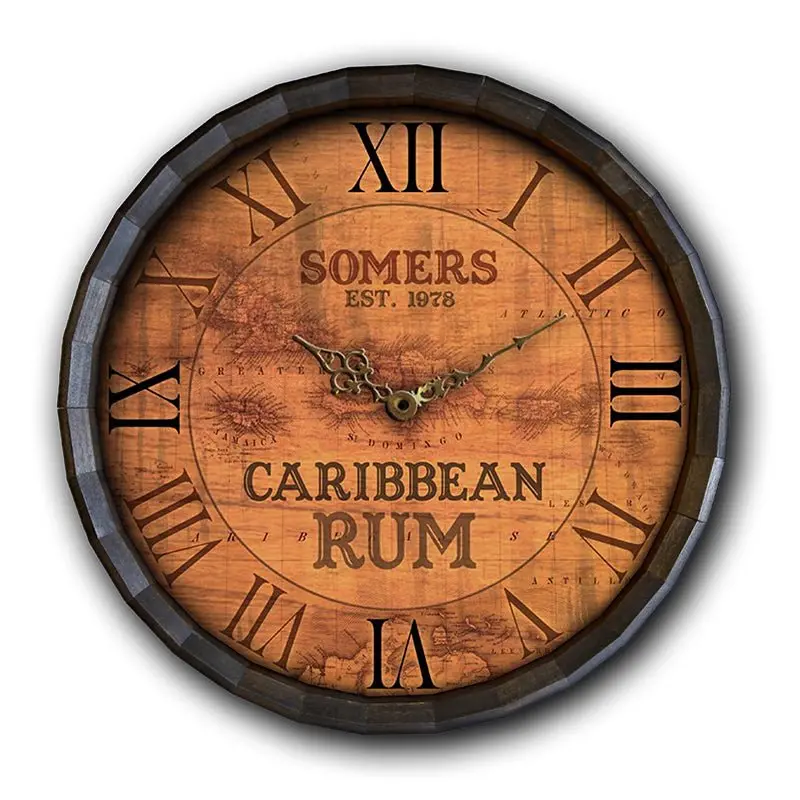 Caribbean Rum–Inspired Barrel Top Wall Clock