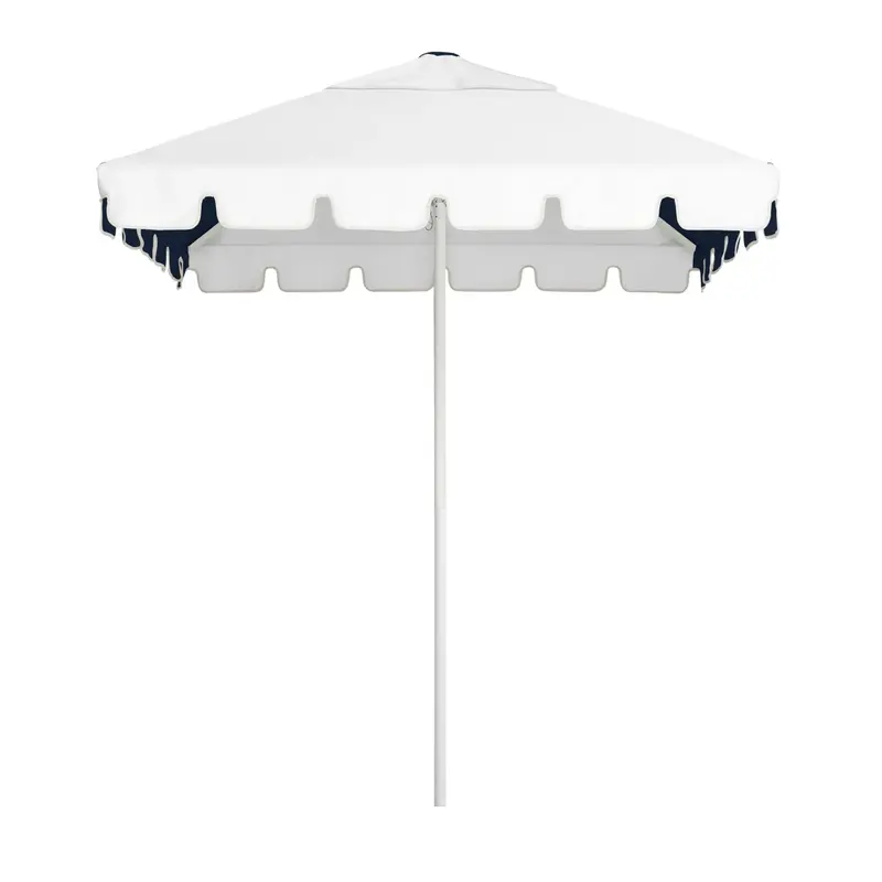 Caspar 2-Metre Umbrella with Keyhole Cutout in Navy and White